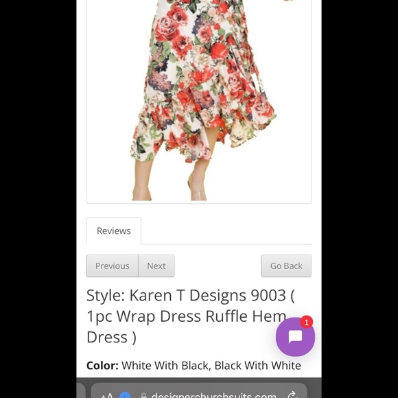 Large Black and white polkadot wrap style dress w ruffle hemline, bell sleeves - Picture 5 of 5